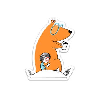 Reading Buddies Teddy Bear Sticker