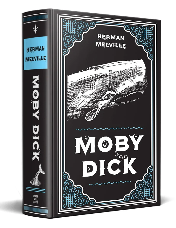 Moby Dick Herman Melville Classic Novel (Travel and Adventure, Captain Ahab, Whaling, Sailing and Fishing Tale), Ribbon Page Marker, Perfect for Gifting